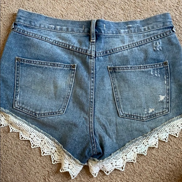 Free People Lacey Denim Cutoffs - Picture 2 of 4